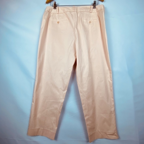 Talbots women Sz 14 straight high rise flat front cotton Pants Trousers Crop NWT - Picture 7 of 9